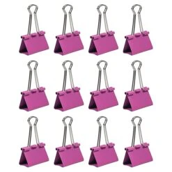 JAM Paper® Colorful Binder Clips, Large, 1 1/2 Inch (41mm), Pink Binderclips, 12/Pack (340BCpi) -Office Supply Shop sp100189030 sc7