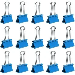 JAM Paper Colored Binder Clips, Medium, 5/8" Capacity, Blue, 15/Pack (339BCBU) -Office Supply Shop sp100189051 sc7