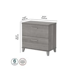 Bush Furniture Somerset 2-Drawer Lateral File Cabinet, Letter/Legal, Platinum Gray, 30" (WC81280) -Office Supply Shop sp101211524 sc7