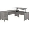 Bush Furniture Somerset 35"-41" Adjustable Desk, Platinum Gray (SET014PG)