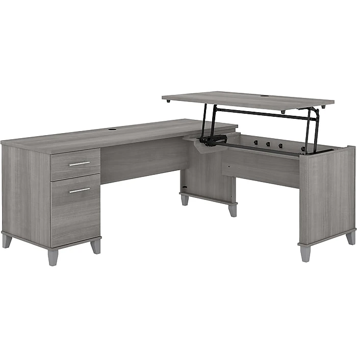 Bush Furniture Somerset 35"-41" Adjustable Desk, Platinum Gray (SET014PG) Bush Furniture Somerset 35"-41" Adjustable Desk, Platinum Gray (SET014PG) -Office Supply Shop sp101294826 sc7