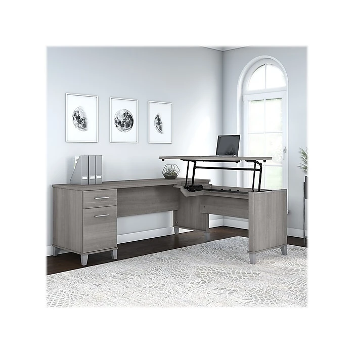 Bush Furniture Somerset 35"-41" Adjustable Desk, Platinum Gray (SET014PG) Bush Furniture Somerset 35"-41" Adjustable Desk, Platinum Gray (SET014PG) -Office Supply Shop sp101294831 sc7