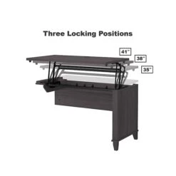 Bush Furniture Somerset 72W 3 Position Sit To Stand L Shaped Desk With Hutch And Bookcase, Storm Gray (SET017SG) -Office Supply Shop sp101295780 sc7