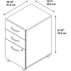 Bush Business Furniture Westfield 3 Drawer Mobile File Cabinet, Mocha Cherry (WC12953SU) 4 Bush Business Furniture Westfield 3 Drawer Mobile File Cabinet, Mocha Cherry (WC12953SU) -Office Supply Shop sp101401608 sc7