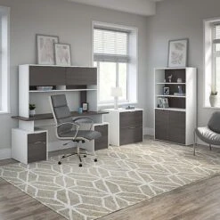 Bush Business Furniture Jamestown 2-Drawer Lateral File Cabinet, Locking, Letter/Legal, Storm Gray/White, 29.72" (JTF130SGWHSU) -Office Supply Shop sp101401821 sc7