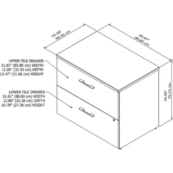 Bush Business Furniture Office 500 2-Drawer Lateral File Cabinet, Locking, Letter/Legal, Modern Hickory, 35.67" (OFF136MHSU) -Office Supply Shop sp101402894 sc7