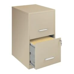 Office Designs 2 Drawer Vertical File Cabinet, Putty/Beige, Letter, 18''D (17369)