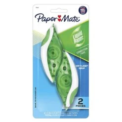 Paper Mate Liquid Paper DryLine Grip Correction Tape, White, 2/Pack (662415)
