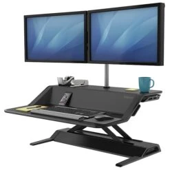 Fellowes Lotus 33" Standing Desk Converter, Black (0007901) -Office Supply Shop sp102662672 sc7