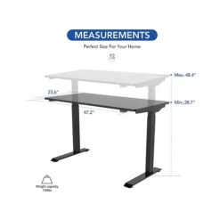 FlexiSpot Vici 29"-48" Adjustable Desk, Black (EC9B) -Office Supply Shop sp106467637 sc7