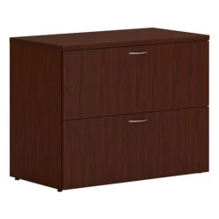 HON Mod 2-Drawer Lateral File Cabinet, Locking, Letter/Legal, Traditional Mahogany, 36" (HONLLF3620L2LT1)