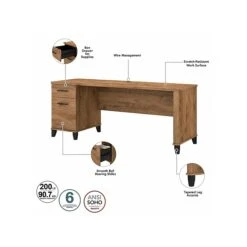 Bush Furniture Somerset 35"-41" Adjustable Desk With Return, Fresh Walnut (SET014FW) -Office Supply Shop sp108409471 sc7