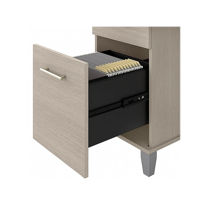 Bush Furniture Somerset 35"-41" Adjustable Desk with Return, Sand Oak (SET014SO) Bush Furniture Somerset 35"-41" Adjustable Desk With Return, Sand Oak (SET014SO) -Office Supply Shop sp108409550 sc7