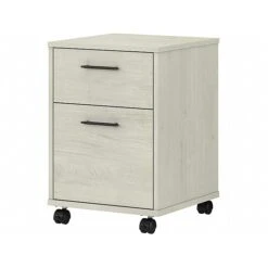 Bush Furniture Key West 2-Drawer Mobile File Cabinet, Letter/Legal, Linen White Oak, 15.75" (KWF116LW-03)