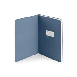 Poppin Velvet Sidekick Professional Notebook With Pen, 6.25" X 8.25", Wide Ruled, 80 Sheets, Storm (107477) -Office Supply Shop sp110470955 sc7