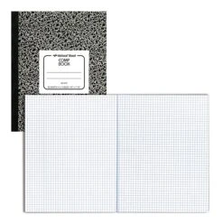 National Brand Composition Notebook, 7.88" X 10", Quad Ruled, 80 Sheets, Black (43475)
