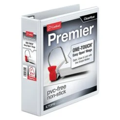Cardinal Premier Easy Open ClearVue 2" Slant-D 3-Ring View Binder, White (CRD10320)