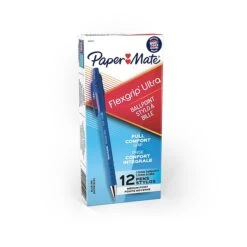 Paper Mate FlexGrip Ultra Retractable Ballpoint Pen, Medium Point, Blue Ink, 12/Pack (9510131)
