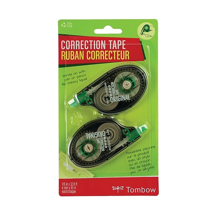 Tombow MONO Original Correction Tape, White, 2/Pack (68627) Tombow® Tombow MONO Original Correction Tape, White, 2/Pack (68627) -Office Supply Shop sp114583535 sc7