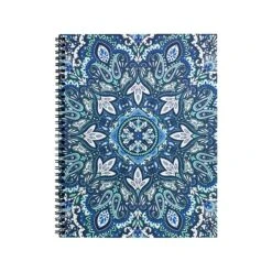 Vera Bradley Bonbon Medallion Notebook, 8" X 10.5", Ruled, 70 Sheets, Blue (218087)