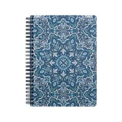 Vera Bradley Bonbon Medallion Notebook, 6.25" X 8.25", Ruled, 80 Sheets, Blue (211687)