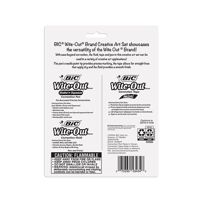 BIC Wite-Out Correction Set, White (WOXACP31-WHI) BIC Wite-Out Correction Set, White (WOXACP31-WHI) -Office Supply Shop sp118668707 sc7