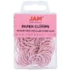 JAM Paper® Colored Circular Paper Clips, Round Paperclips, Baby Pink, 50/Pack (2187132)