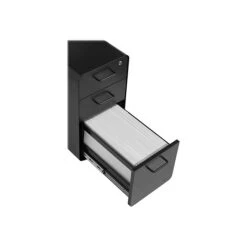 Poppin The Sort-It-Out 3-Drawer Vertical File Cabinet, Locking, Letter/Legal, Black, 20" (104741) -Office Supply Shop sp122684583 sc7