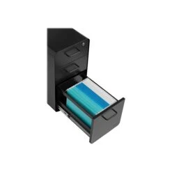 Poppin The Sort-It-Out 3-Drawer Vertical File Cabinet, Locking, Letter/Legal, Black, 20" (104741) -Office Supply Shop sp122684585 sc7