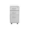 Poppin The Sort-It-Out 3-Drawer Vertical File Cabinet, Locking, Letter/Legal, White/Light Gray, 20" (104743)