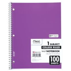 Mead Spiral 1-Subject Notebook, 8" X 11", College Ruled, 100 Sheets, Each (06622) -Office Supply Shop sp125996325 sc7
