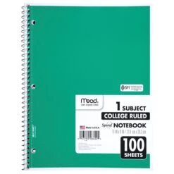 Mead Spiral 1-Subject Notebook, 8" X 11", College Ruled, 100 Sheets, Each (06622) -Office Supply Shop sp125996427 sc7