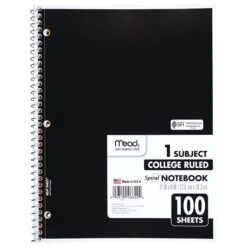 Mead Spiral 1-Subject Notebook, 8" X 11", College Ruled, 100 Sheets, Each (06622) -Office Supply Shop sp125996429 sc7