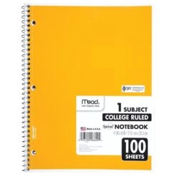 Mead Spiral 1-Subject Notebook, 8" X 11", College Ruled, 100 Sheets, Each (06622) -Office Supply Shop sp125996430 sc7