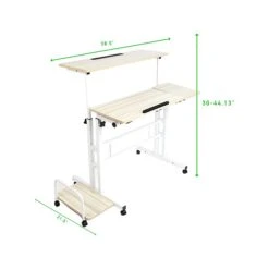 Mind Reader 30-44"H Wood Adjustable Desk, White (SDROLLXL-WHT) 5 Mind Reader 30-44"H Wood Adjustable Desk, White (SDROLLXL-WHT) -Office Supply Shop sp126585193 sc7