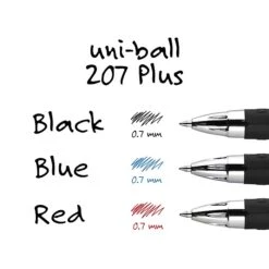 Uni-ball Uniball 207 Plus+ Retractable Gel Pens, Medium Point, 0.7mm, Black Ink, 4 Pack (70141) -Office Supply Shop sp126688209 sc7