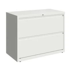 Hirsh HL10000 Series 2-Drawer Lateral File Cabinet, Locking, Letter/Legal, White, 36" (23700)