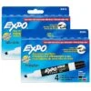 EXPO® Low Odor Dry Erase Markers, Chisel Tip, Assorted Colors, 4 Per Pack, 2 Packs, (SAN80074-2)