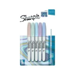 Sharpie Permanent Markers, Fine Tip, Mystic Gem Assorted Inks, 5/Pack (2136773)