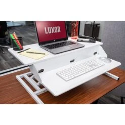 Luxor CVTR PRO Series 32"W Adjustable Desk Riser, White (CVTR PRO-WH) -Office Supply Shop sp129135868 sc7