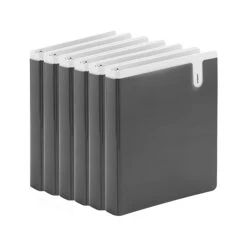 Poppin Standard 1" 3-Ring Binder, Dark Gray, 6/Pack (108671)