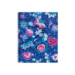 Vera Bradley Bloom Berry Composition Notebook, 8" X 10.5", College Ruled, 70 Sheets, Blue/Pink (218063)