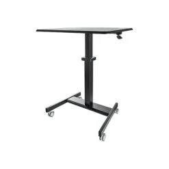 Mobile Standing Desk - Portable Sit-Stand Ergonomic Height Adjustable Cart On Wheels - Rolling Computer/Laptop Workstation
