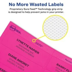 Avery(R) High Visibility Shipping Labels, 2" X 4", Neon Assorted, 500/Pack (5956) -Office Supply Shop sp132595297 sc7