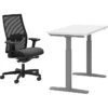 HON Coze 26"-44" Adjustable Desk With Ignition Task Chair, Designer White/Silver/Black (HCZ48DWHIGNCU10)