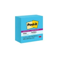 Post-it® Super Sticky Notes, 3" X 3", Electric Blue, 90 Sheets/Pad, 5 Pads/Pack (654-5SSBE)