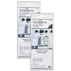 Wallies Dry Erase Rectangle Labels, White, 9/Set, 2 Sets (WLE16206-2)