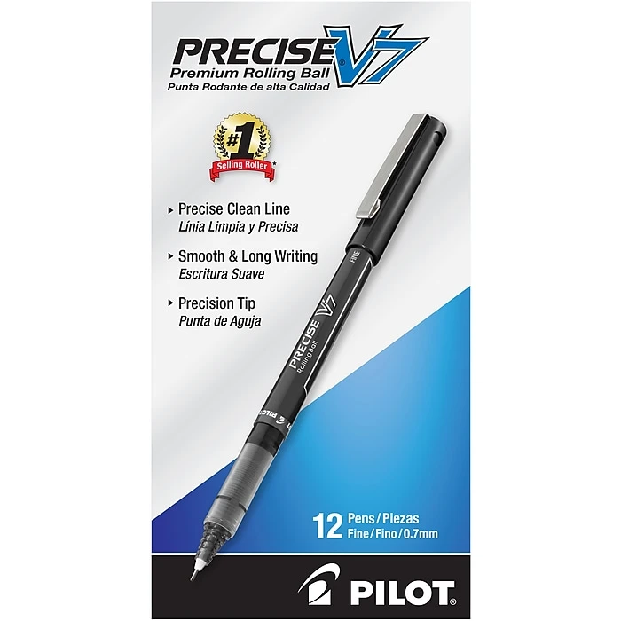 Pilot Precise V7 Rollerball Pens, Fine Point, Black Ink, Dozen (35346) Pilot Precise V7 Rollerball Pens, Fine Point, Black Ink, Dozen (35346) -Office Supply Shop sp135695619 sc7