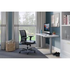 HON Coze 26"-44" Adjustable Desk With Convergence Task Chair, Designer White/Silver/Black (HCZ48DWHCNVUR10) -Office Supply Shop sp138380647 sc7