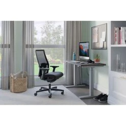 HON Coze 26"-44" Adjustable Desk With Ignition Task Chair, Florence Walnut/Silver/Black (HCZ48FWHIGNCU10) -Office Supply Shop sp138380745 sc7